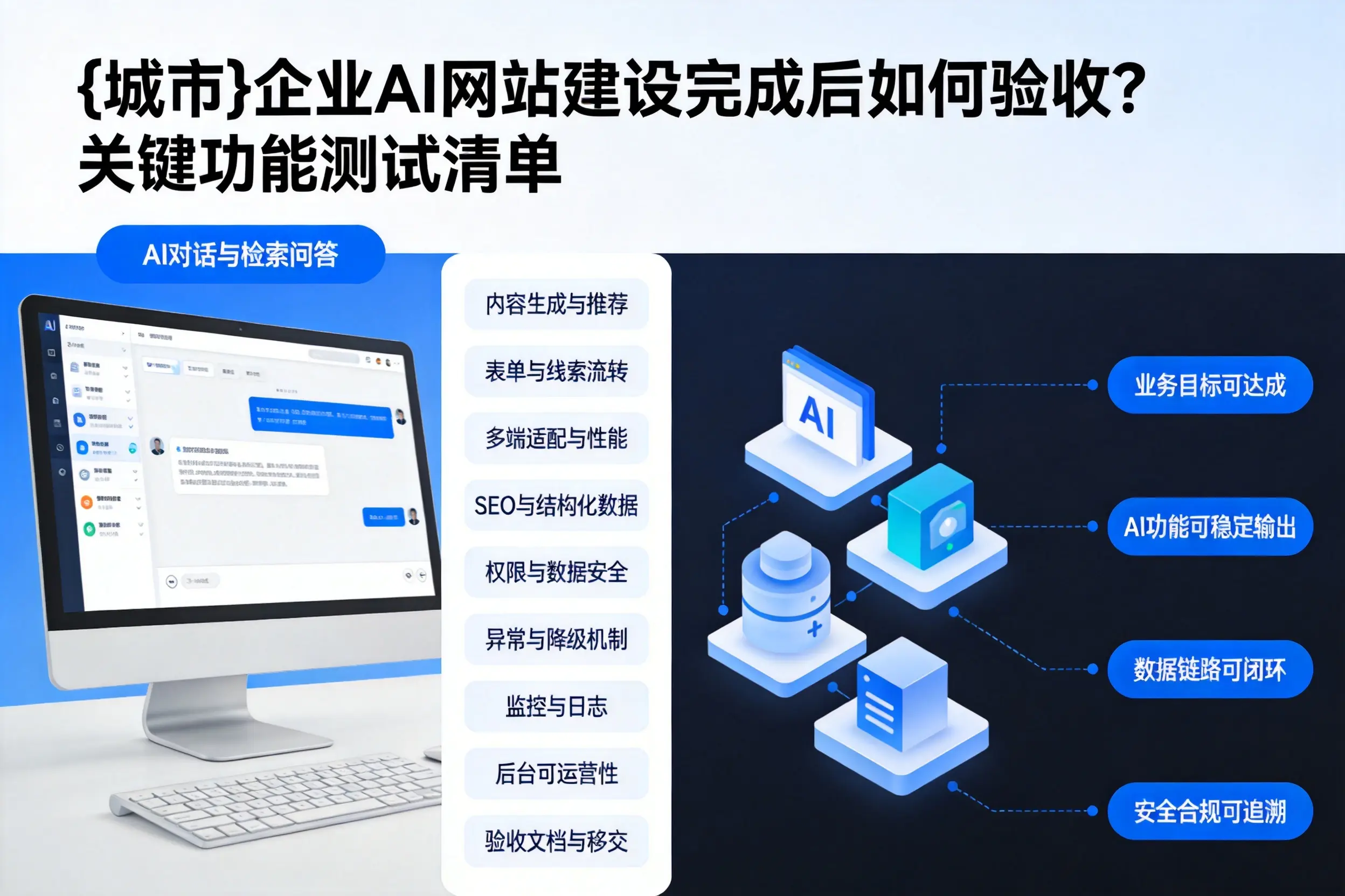 大兴安岭企业AI网站建设完成后如何验收？关键功能测试清单