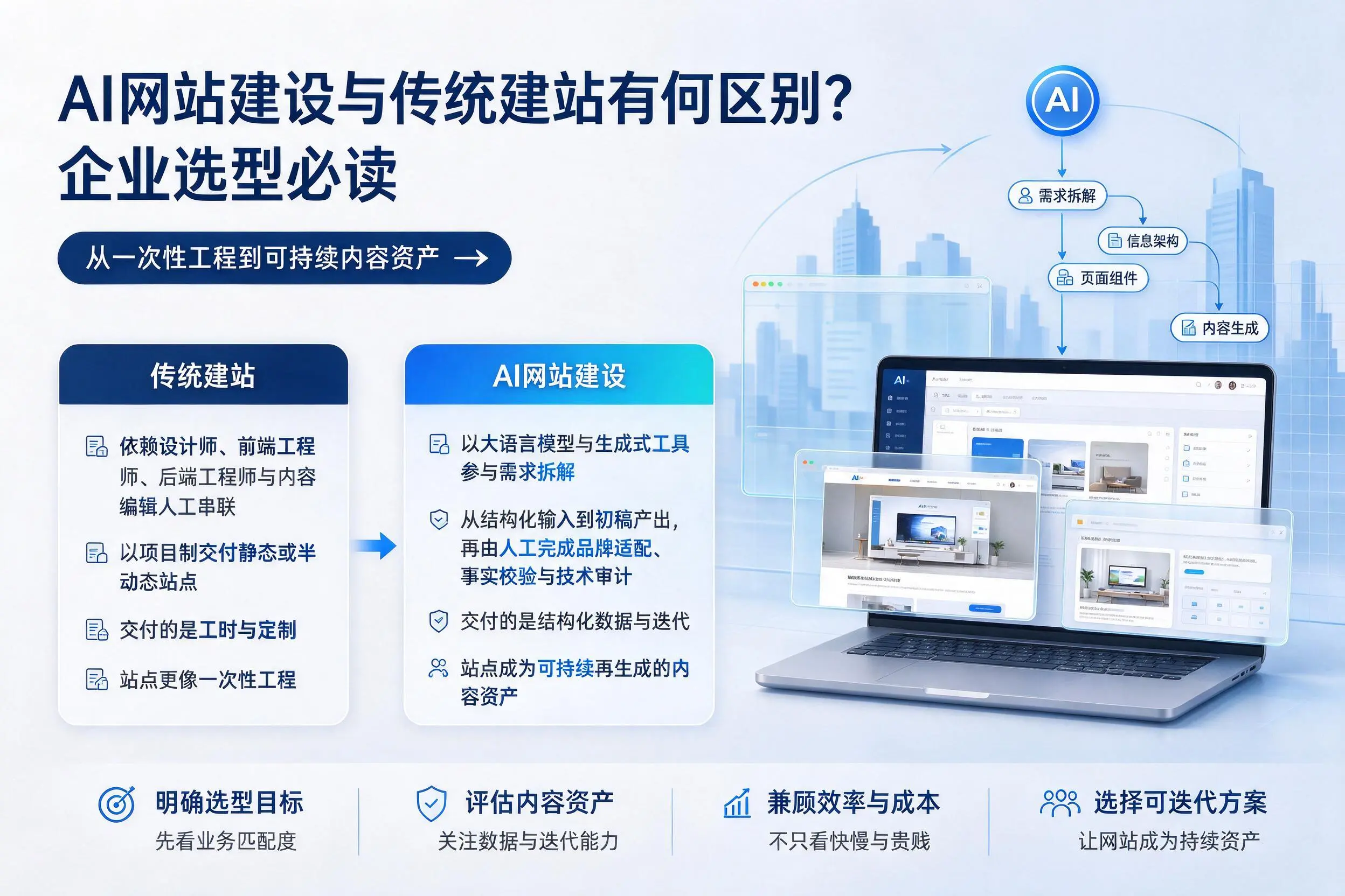 AI网站建设与传统建站有何区别？大兴安岭企业选型必读